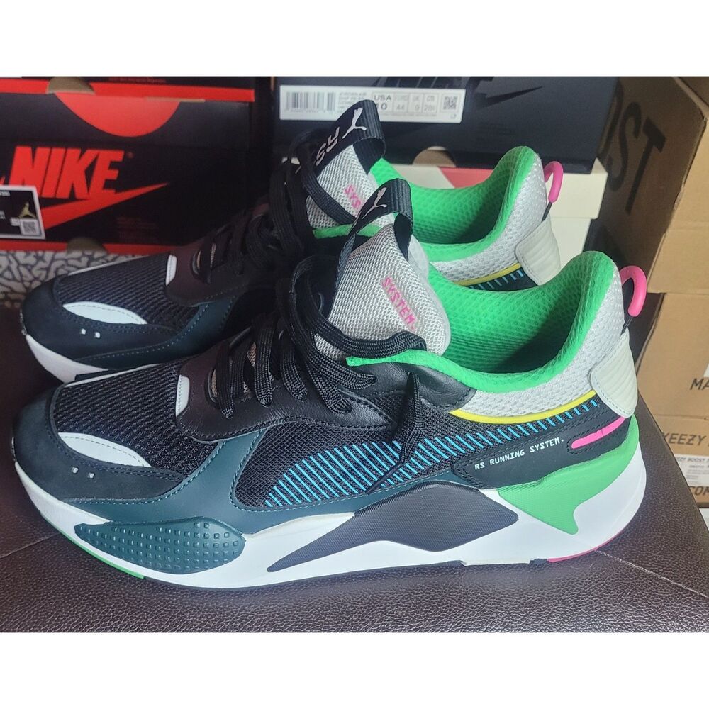Puma RS-X Toys Black Blue Atoll Pink Green Men's Size 11 Sneakers 369449-01 Used